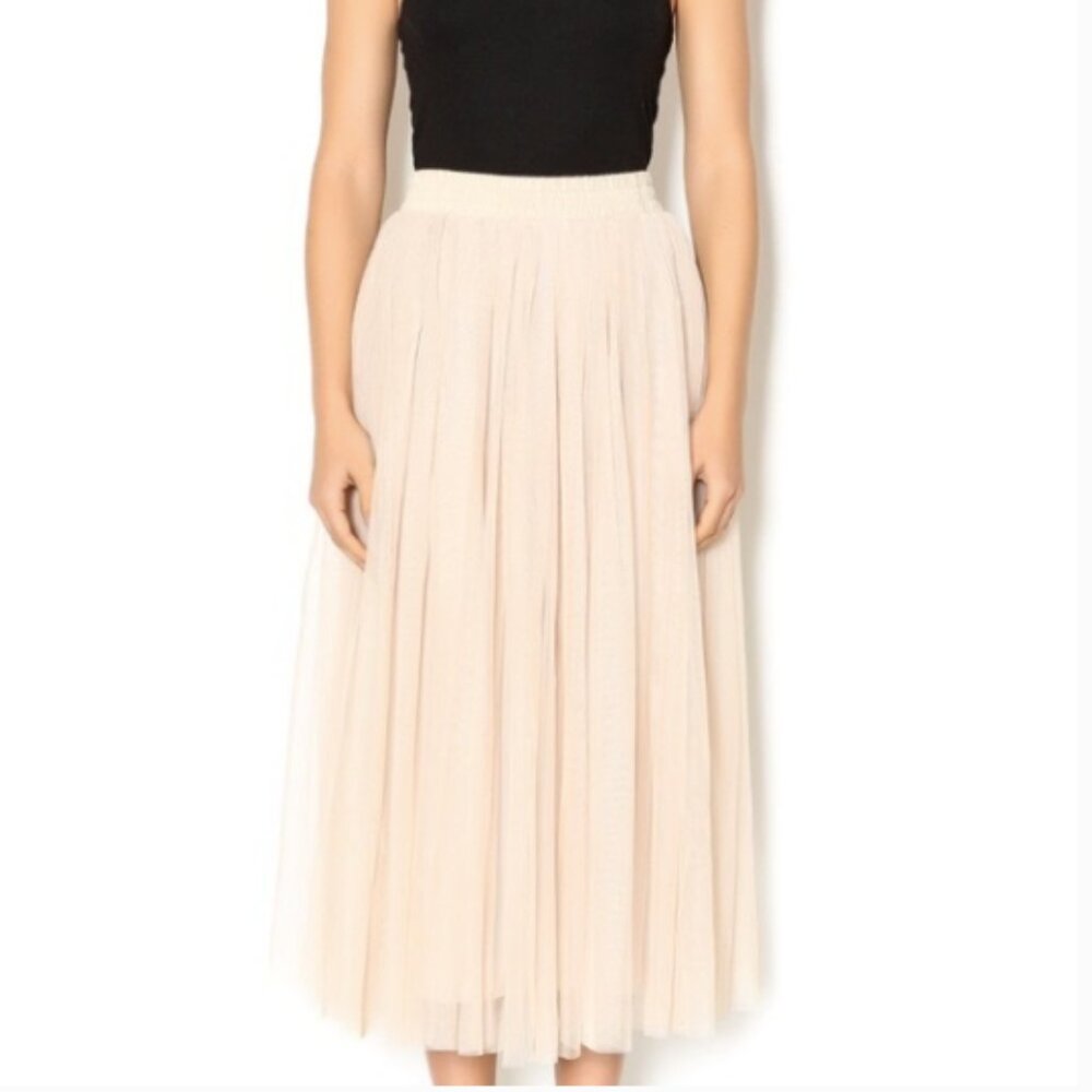 Baluoke Champagne‎ Layered Midi Tulle Tutu Skirt Size Small/Medium